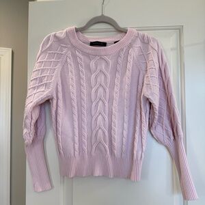Tahari Light Pink Cable Knit Sweater